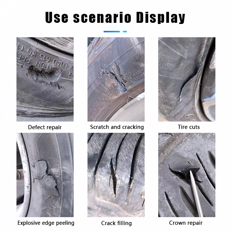 380 غراء إصلاح الإطارات الأسود - رابطة قوية لإطارات المطاط ، مقاومة للماء ومقاومة للارتداء ، سهلة الاستخدام للسيارات ، ثقوب إطارات الدراجات