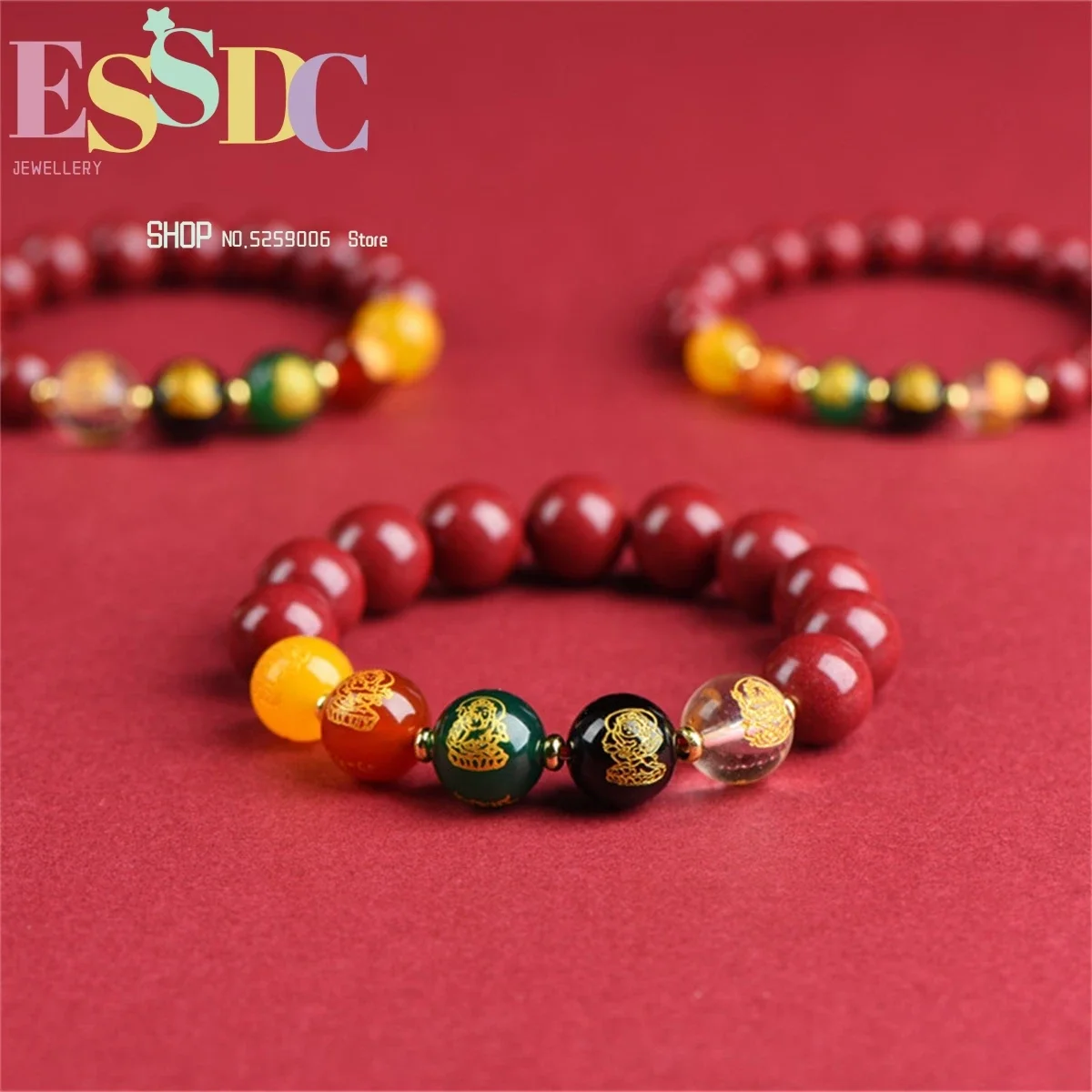 

Натуральные украшения, модные пятисторонние боги богатства, киноварь, цепочка на руку, фиолетовый, золотой песок, мужская и женская любовь, подарок на год, пара