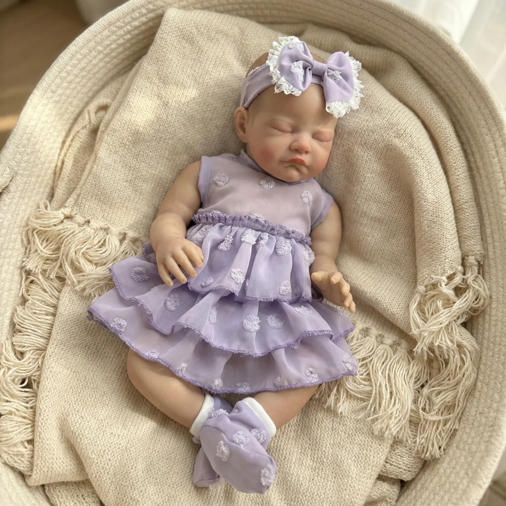 

18inch Sleeping Reborn Baby Doll Soft Vinyl 3D Skin Visible Veins Collectible Art Doll Perfect Birthday Gift, Christmas Gift