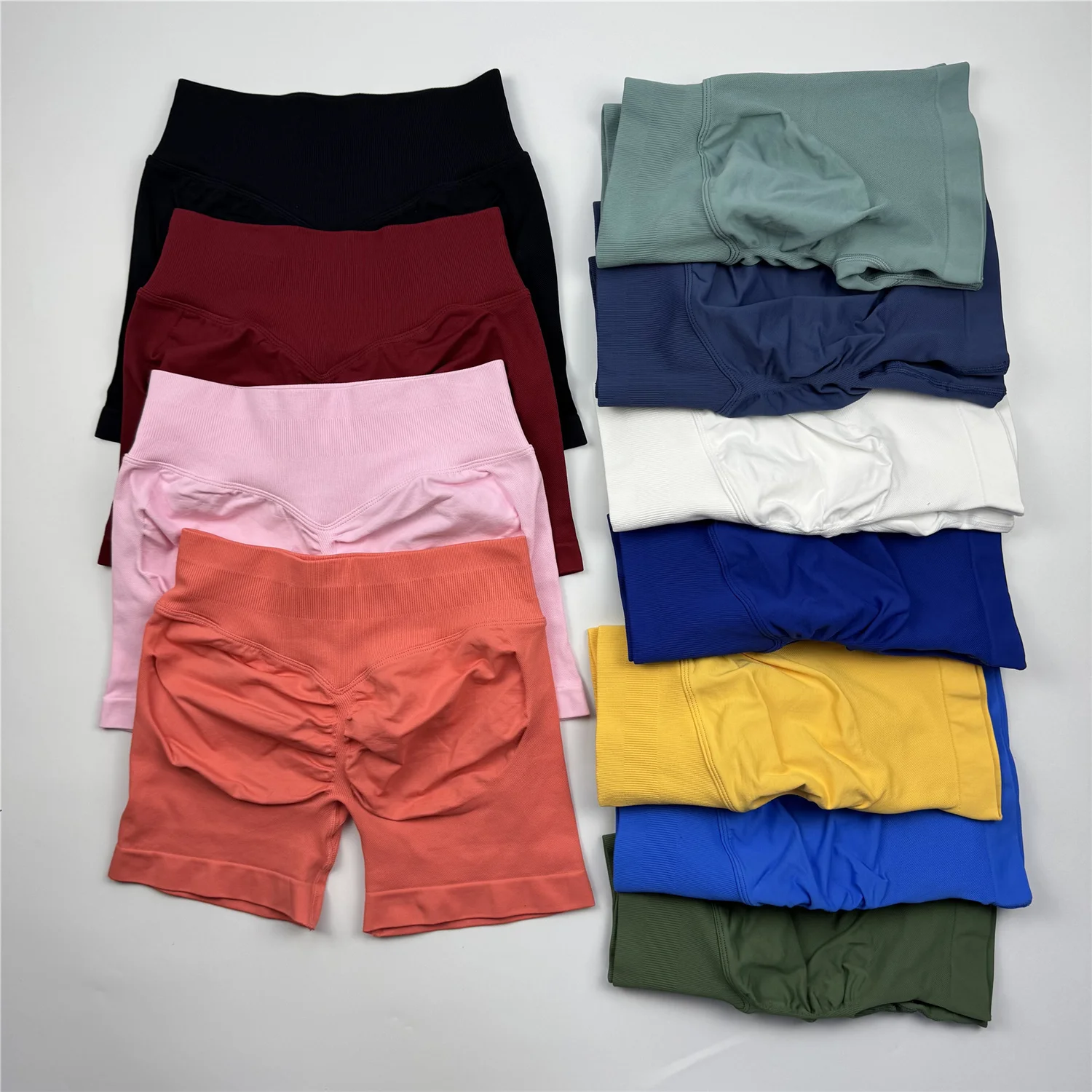 

Seamless Shorts 4.5 Gym Women Fitness Sports Low Ribbed Band Workout Scrunch Butt Yoga Booty Running Short Pants