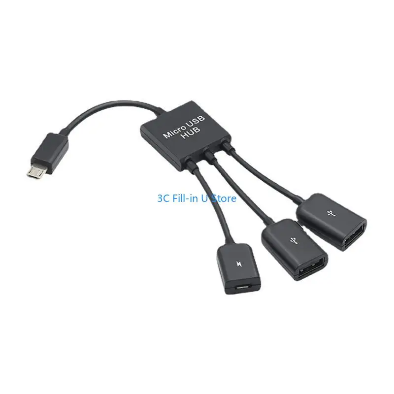 G8TA Micro USB  OTG Dual Port Cable for Tablet Mouse Keyboard Adapter Converter
