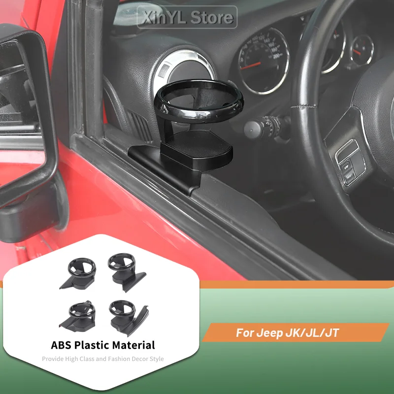 

2PC For Jeep Wrangler JL JLU 2011-2025 Gladiator JT ABS Door Cup Holder Left & Right Side Cup Holder Accessories