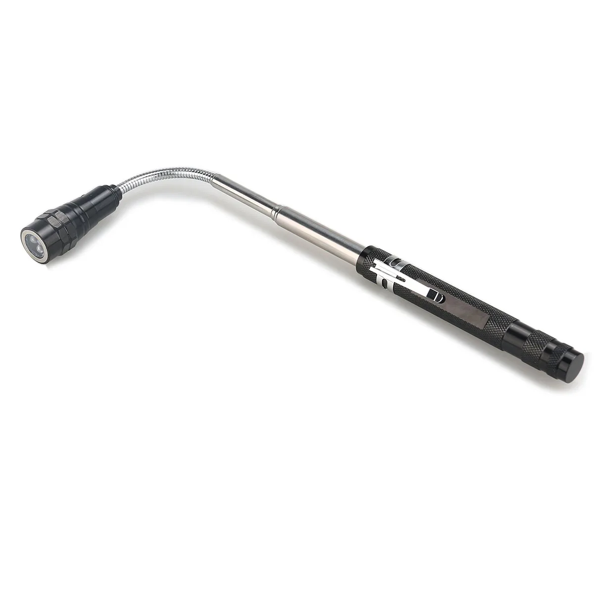

3-Led Telescopic Flashlight Black 55Cm Extendable 360° Flex Magnetic Head Lamp Hands- -Wearing Aluminum Case For