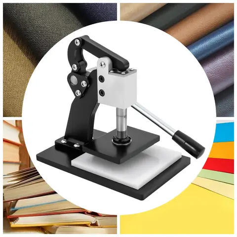 Manual Leather Die Cutting Machine - Deep Throat Design, 1964lbs Max Pressure, 5.12*3.54in Press Plate for Leather/Cloth