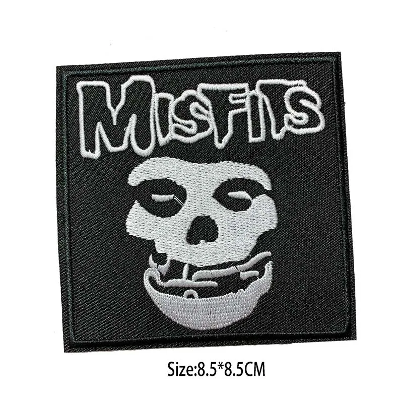 12 Stück/Punk-Metal-Rock-Band Schwarze Applikationen, Reparatur-Aufkleber für Kleidung, Thermoklebebilder, Stoff-Buchstaben-Stickabzeichen zum Aufbügeln – Detail 4