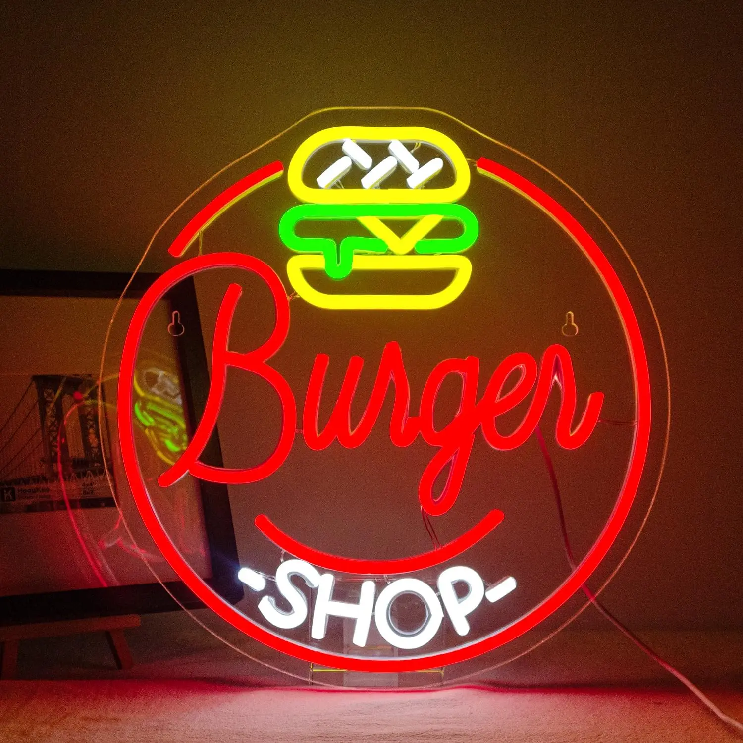 ハンバーガーショップ-ネオンライトサイン-usb調光式-ledネオンサイン-寝室-リビングルーム-クラブ-バー-マンケイブ-パーティーギフト-壁飾り