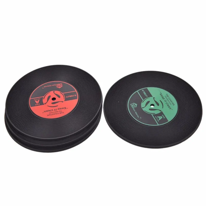 1pcs/set Home Table Cup Mat Creative Decor Coffee Drink Placemat Spinning Retro Vinyl CD Record Drinks Coasters