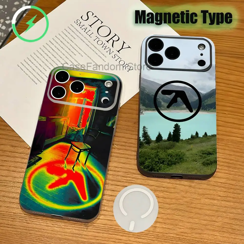 Aphex Twin Logo Art Transparent White Phone Case For iPhone 18,17,16,15,14,13,12,11,Pro,Max,Plus Magnetic Wireless Charging