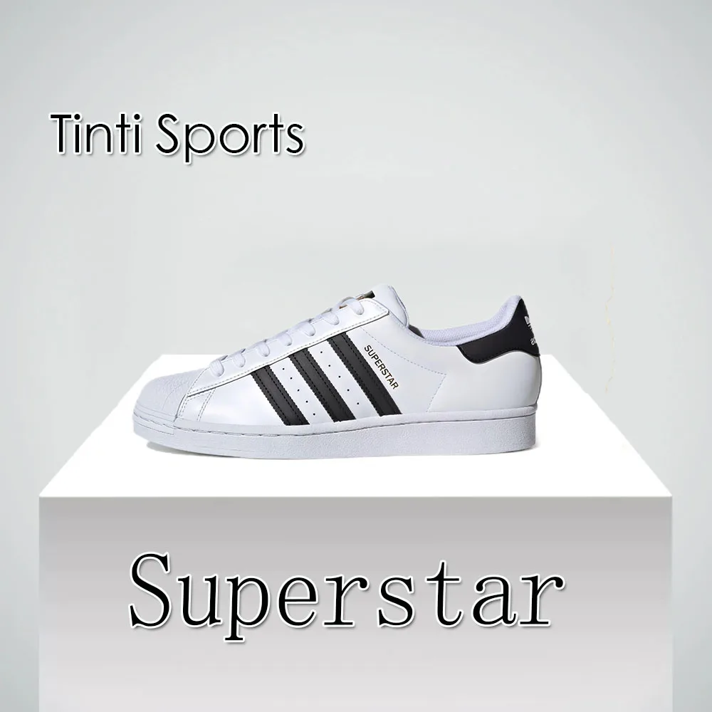 Adidas Superstar Men's and Women's fashion versatile simple low-top wear casual shoes black and white color matching