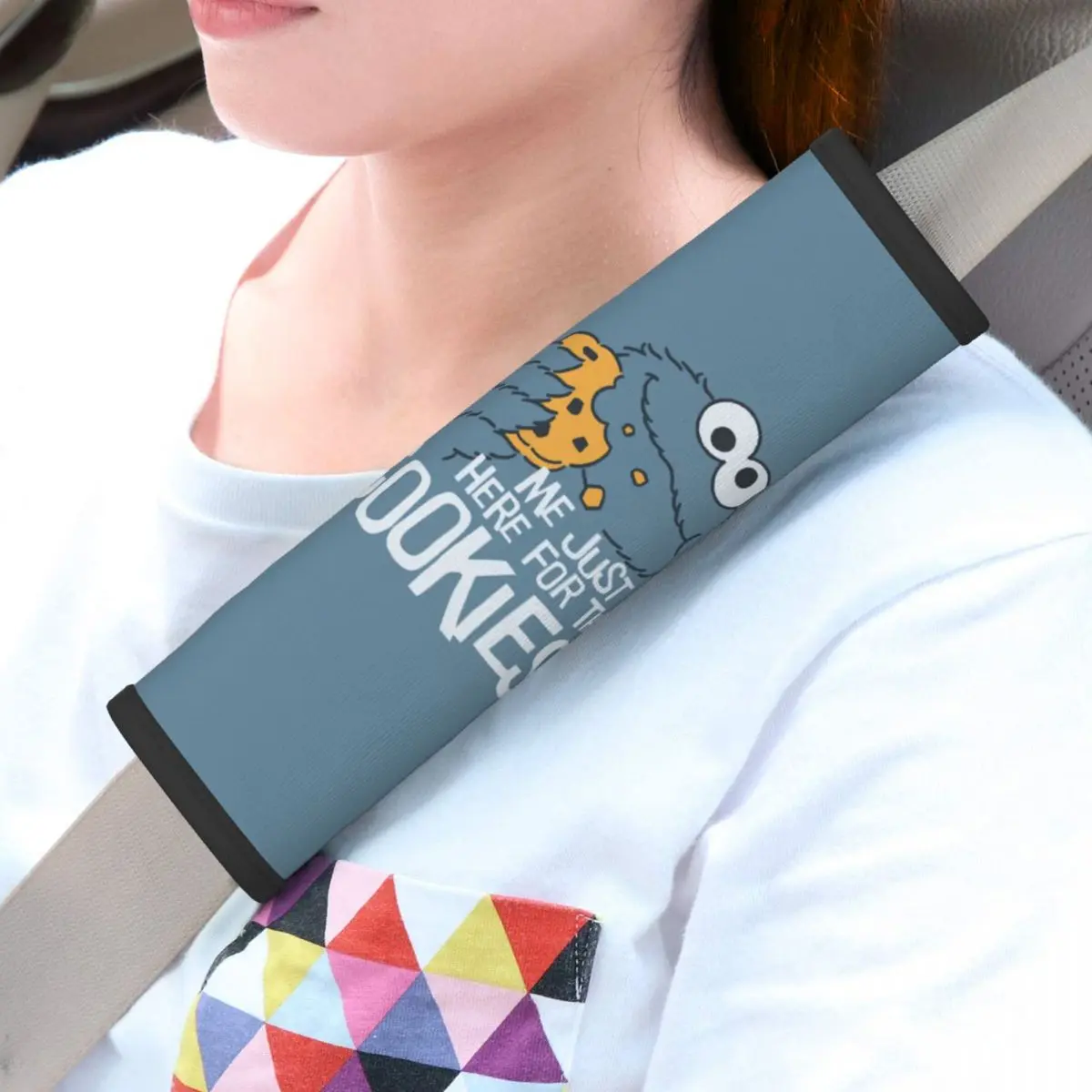 Özel çerez canavar araba emniyet kemeri pedleri 2 paket karikatür susam sokak güvenli emniyet kemeri omuz askısı kapakları