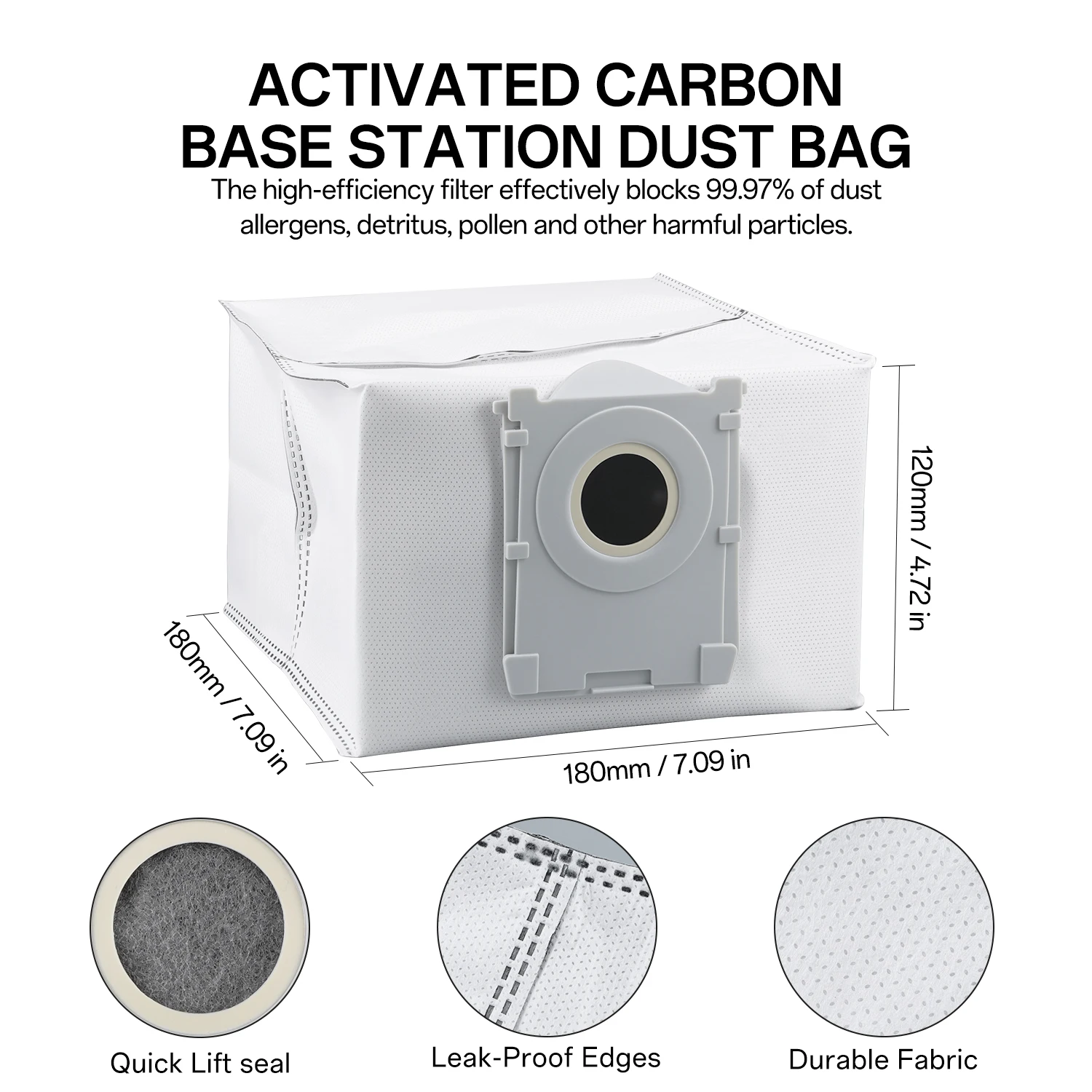 Replacement Dust Bags for Ecovacs Deebot T50 Pro Omni / T50 Max Pro Omni / X8 Pro Omn / X9 Pro Omni I / T80 Omni Robot Vacuum Pa