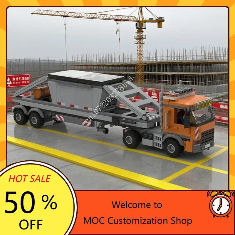 

351 шт. MOC транспортный грузовик и центральный самосвал-прицеп CityArchitecture праздничные пазлы DIYA сборочный подарок на Рождество и день рождения детский возраст