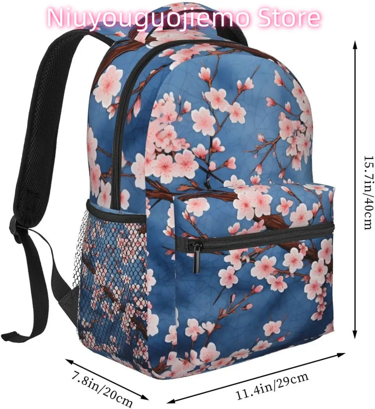 Tas Laptop Kembali Ke Sekolah Ransel Laptop Ringan Cherry Jepang Tas Daypack Kasual Perjalanan Serbaguna Ringan Uniseks Col