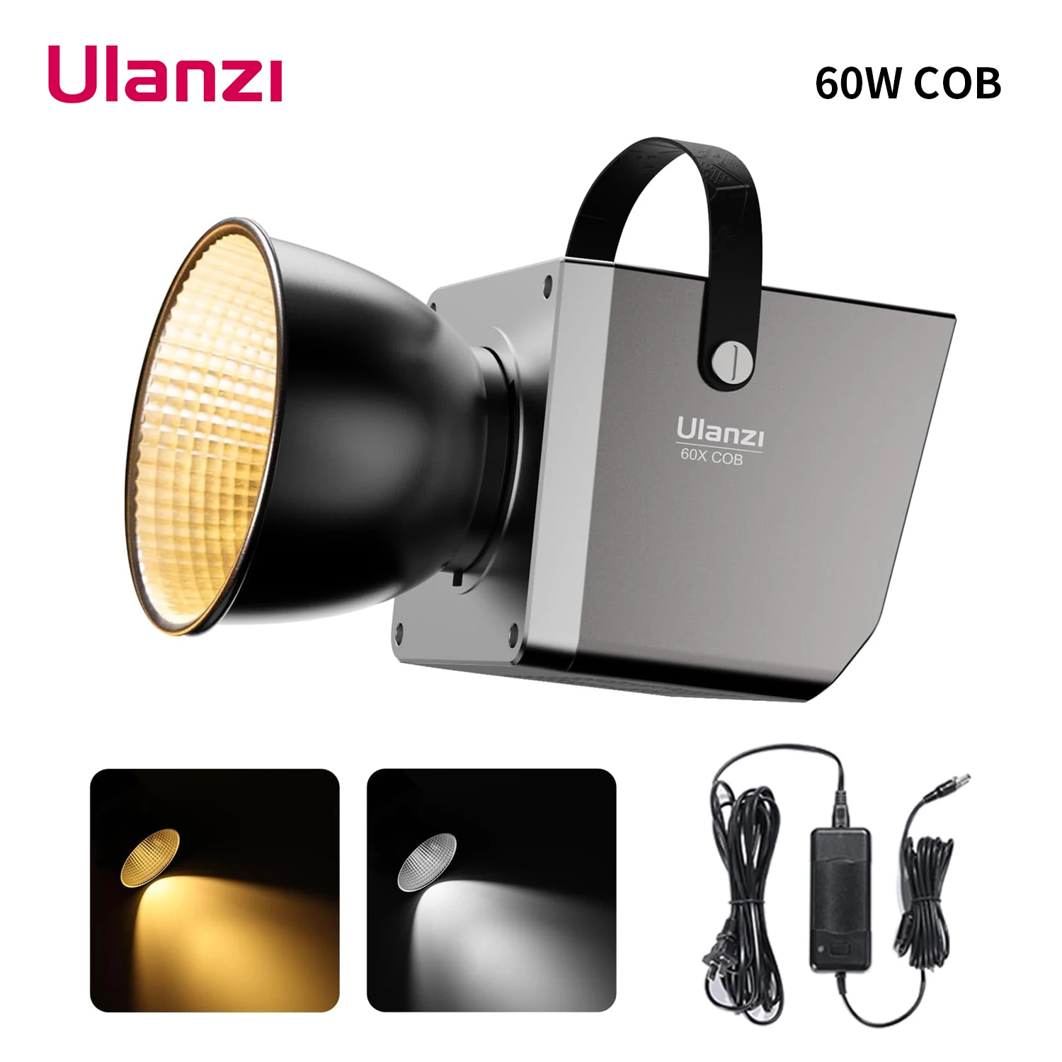 Ulanzi LT005 60W Bi-Color COB Video Light 2700-6500K with Lighting Effects Photopraphic Studio Light for Camera Vlog Livestream