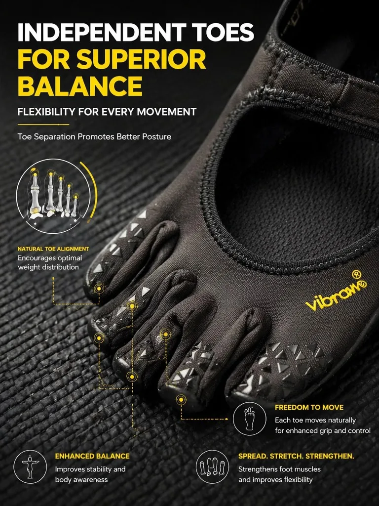 Women's Five Toe Mary Jane Shoes Barefoot Yoga Pilates Shoes Minimalist Non Slip FiveFingers Dance Ballet Barre Training Shoes