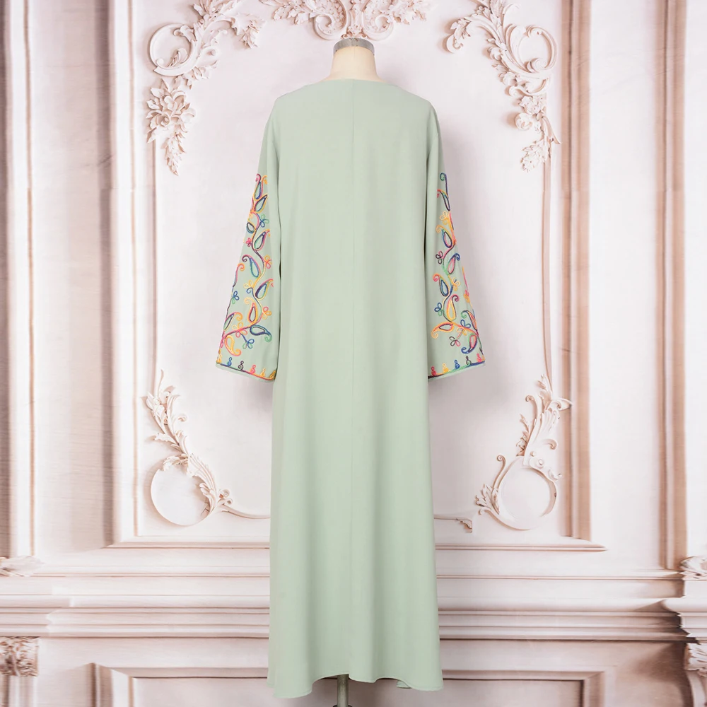 

Eid Muslim Dress for Women Embroidery Abaya Abayas Arab Dubai Jalabiya Party Dresses Islam Kaftan Vestidos Largos Long Robe 2025