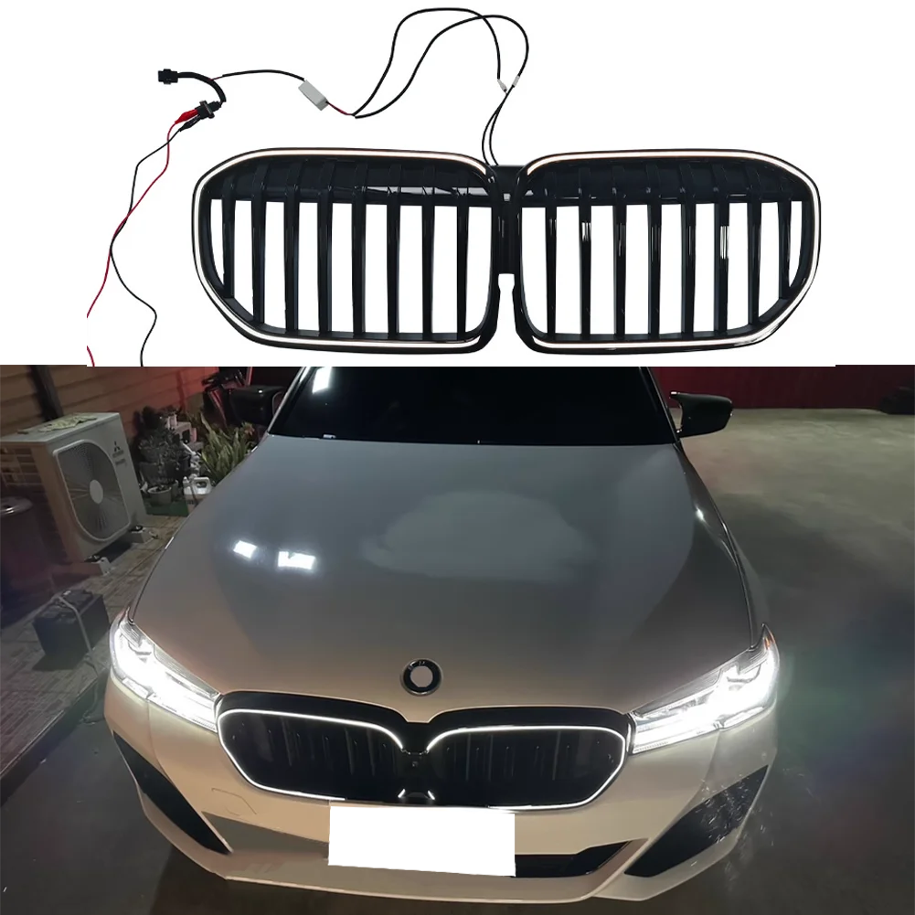 LED Front Radiator Kidney Bumper Hood Grilles Replacement For BMW 7 Series G11 G12 2019 2020 2021 2022