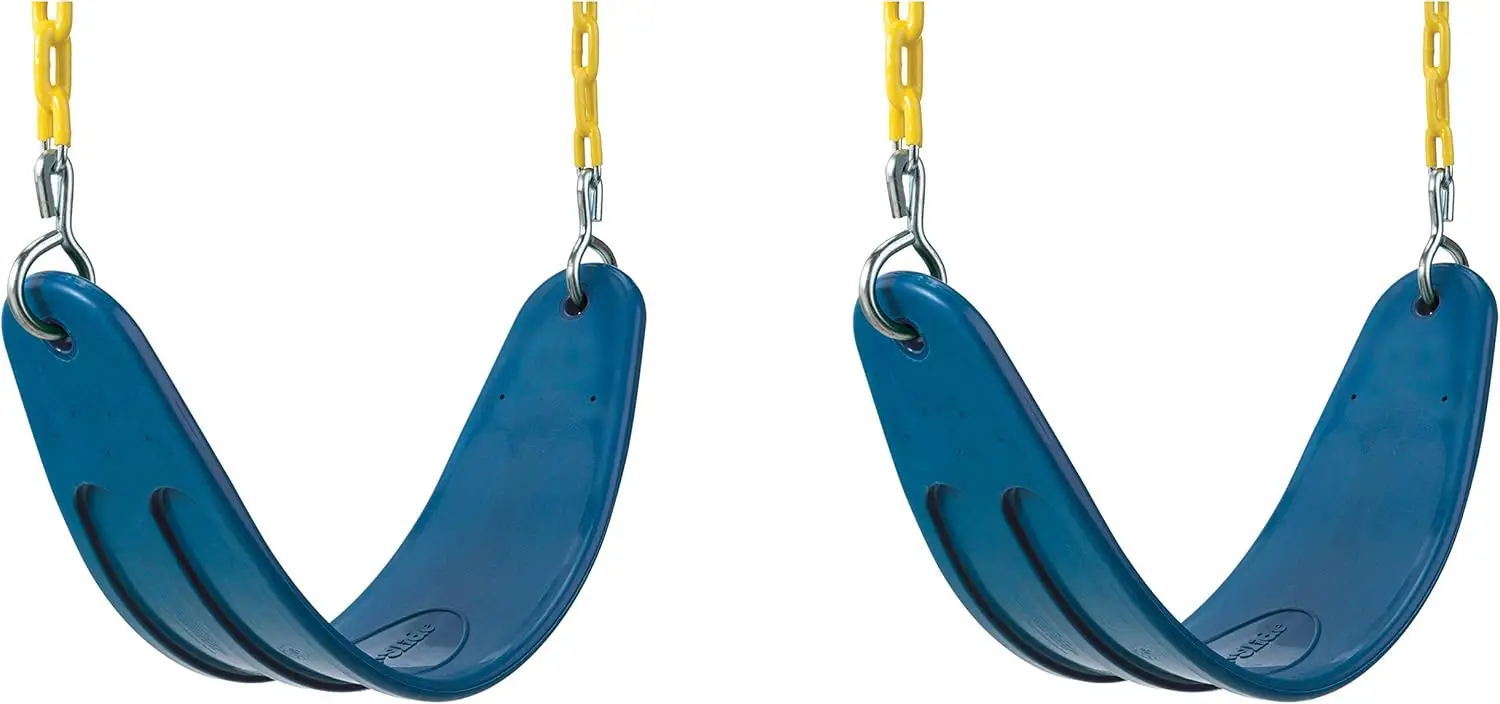 

Heavy-Duty Outdoor Swing Set with Coated Chains, Blue, Pack of 2 - Supports Up to 250 lbs