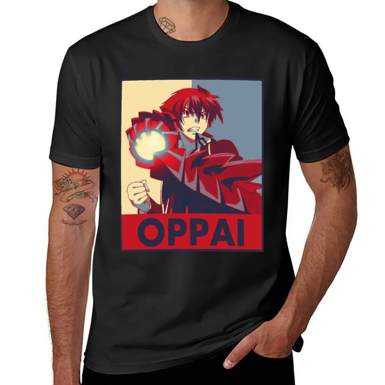 High School DxD - Issei Pop Art Oppai T-Shirt blacks Blouse boys animal print mens tall t shirts