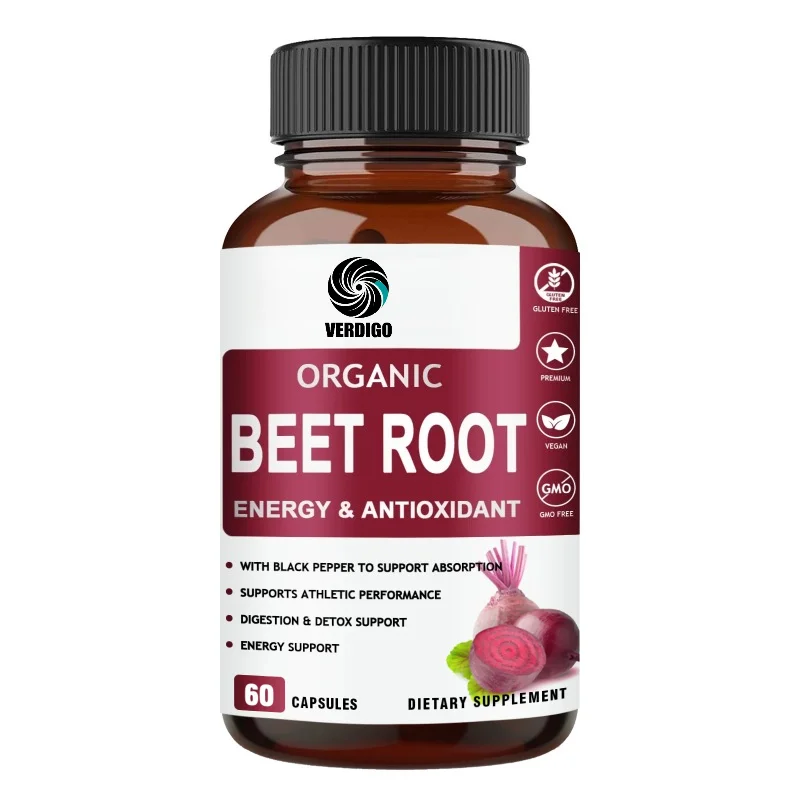 Beetroot Capsules-Beetroot Supplements with Vitamin C,B12 &B3-Supporting Blood Circulation,Exercise Ability,Digestion&Immunity