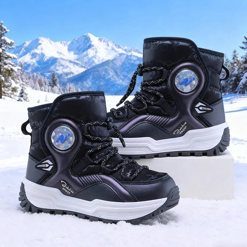 

Unisex Kids' Outdoor Anti-slip Winter Snow Boots Warm Plush Children Boys Girls Comfortable Walking Shoes Size 31-39