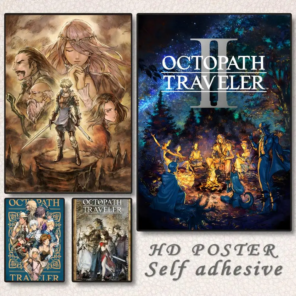 Pixel RPG Game O-Octopath Traveler Poster Wall Art Sticker Mural Photo Print Decorative Poster for Living Room Home Decor