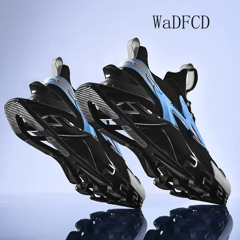 Chunky Sneaker Plus Size 45 46 Men Blade Sole Running Shoes Fashion Casual Mesh Breathable Height Increased Flat Platform Shoes