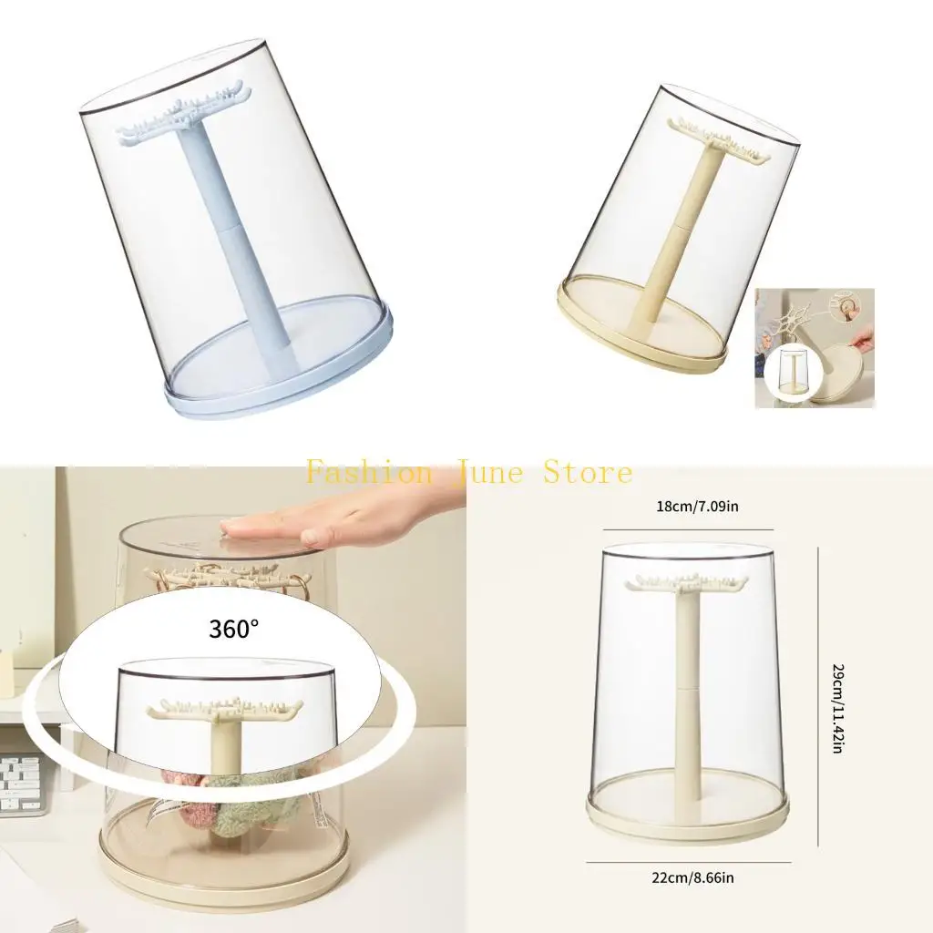 

N5KA Многоугольная вращающаяся прозрачная витрина для ювелирных изделий в коробке-органайзере с безопасным основанием