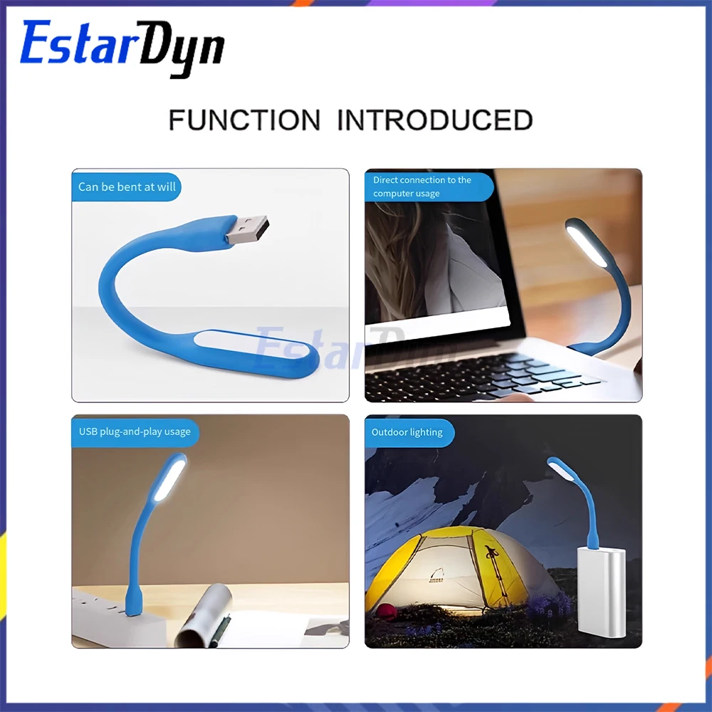 Mini USB LED Reading Light Portable Foldable Book Lamp Eye Protection for Power Bank PC Laptop Night Reading, Color Random
