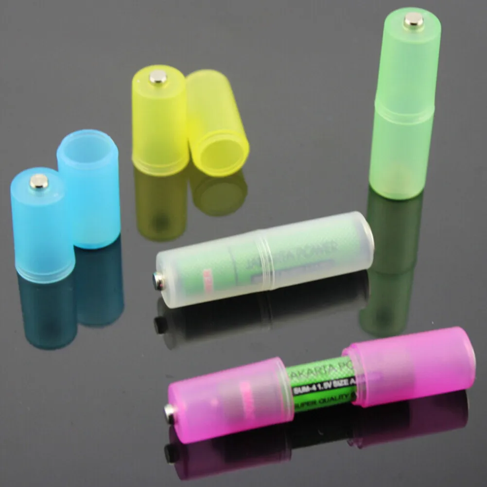 2Pcs Aaa to Aa Battery Converter Adapter Holder for Aaa Battery Replacement in Aa Devices Portable Compact PP Material Home