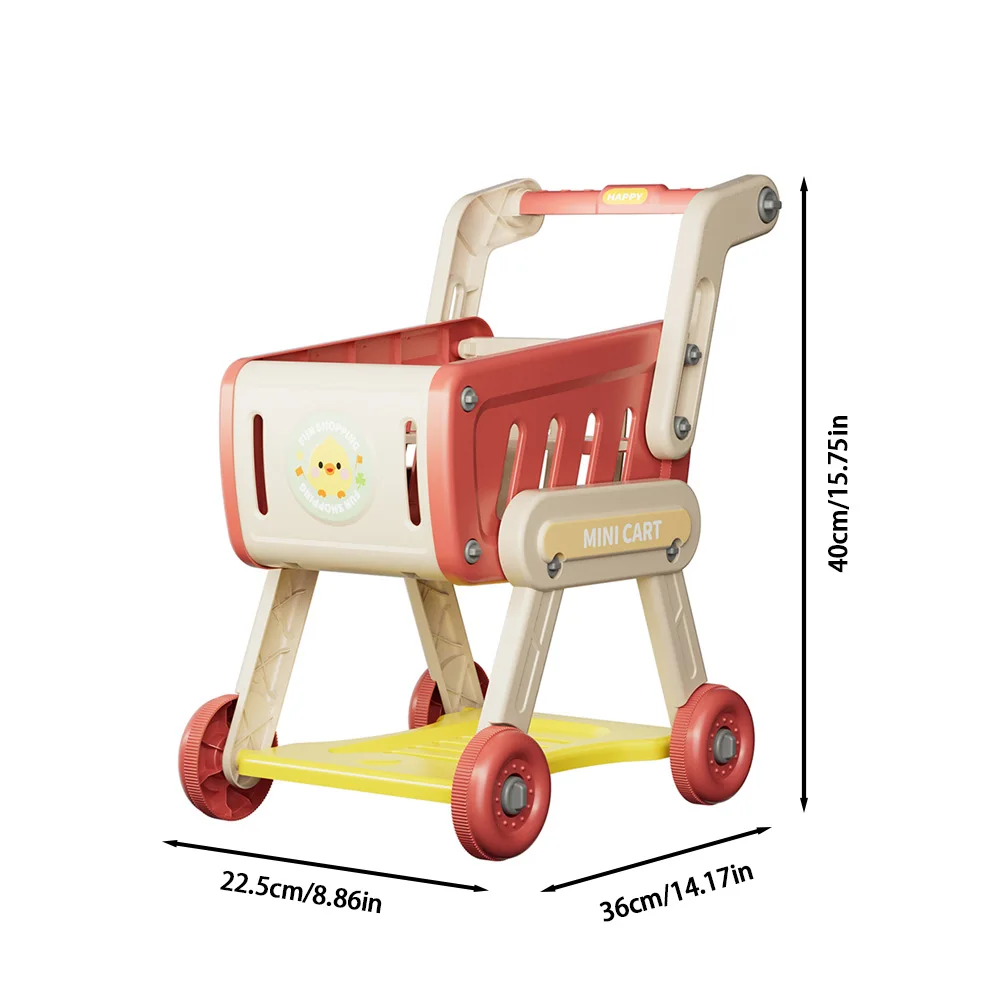 Mini Winkelwagen Speelgoed Baby Trolley Fantasiespeelhuis Supermarkt Voedsel Fruit Snijden Keuken Speelset Kindercadeau