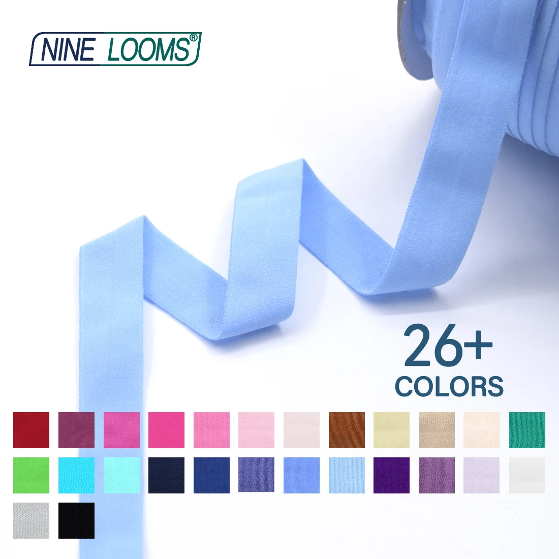 Neun Webstühle matt faltbar elastisch Feind 3/4 "20mm solide nicht glänzende Spandex Band Unterwäsche Dessous Näh besatz 50 Yard von Spule – Detail 17