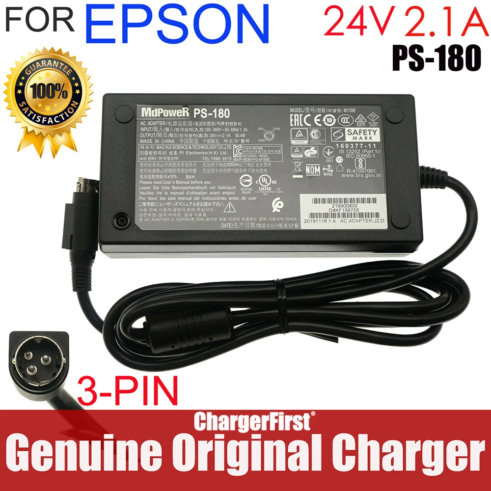 PS-180 PS180 24V 2.1A M159E M159B M159D PS-190 AC Adapter Charger for Epson POS Printer TM-88 TM-T88II TM-U210 TM-U220A