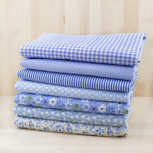 Plain Thin Patchwork Cotton Fabric, Floral Series, Quilt Charm, Quarters Bundle Sewing, 50cm x 48cm, 7Pcs image 4