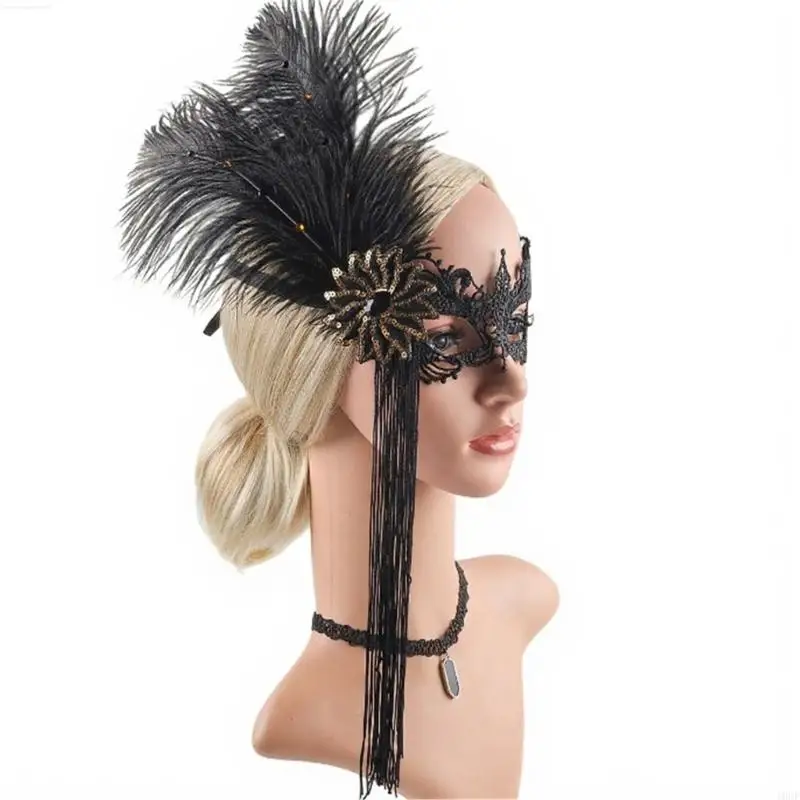 Maschera mascherata, maschera piume veneziani halloween costumi oggetti scena del partito maschera da ballo