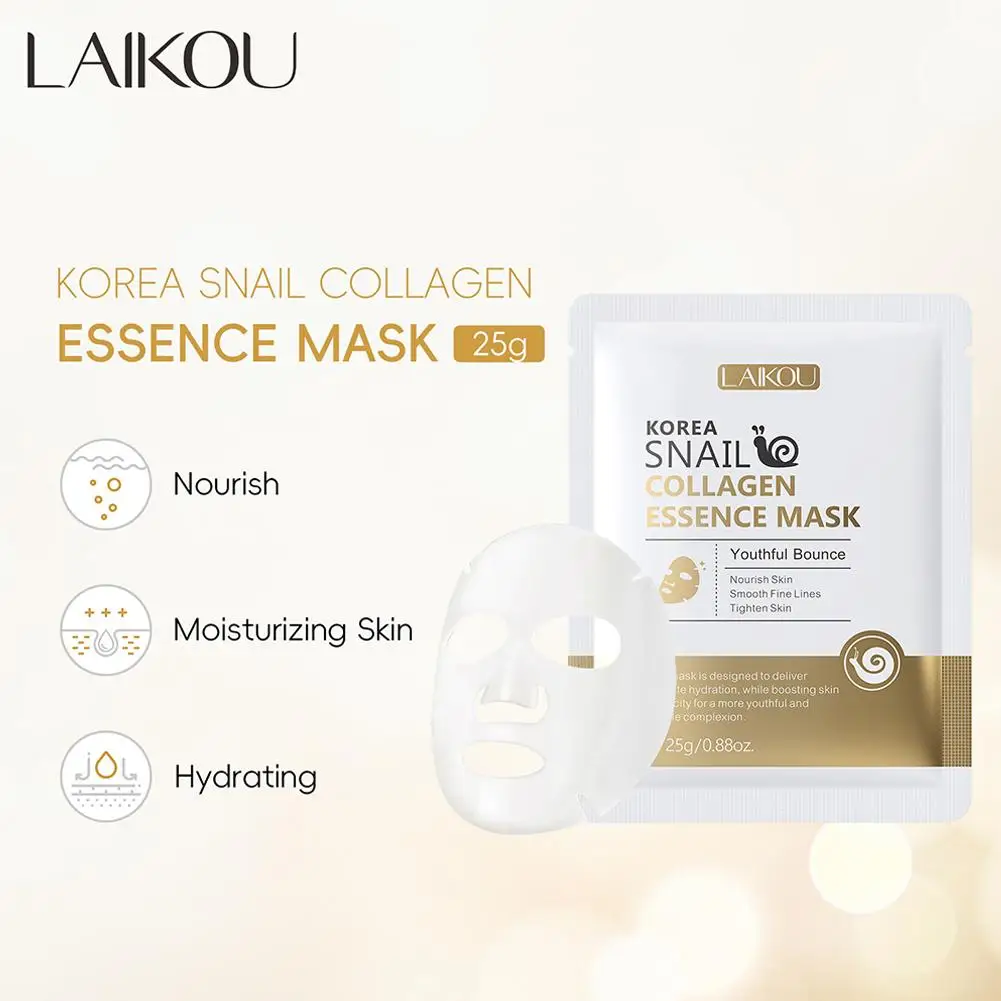 Snail Moisturizing Face Mask Replenishment Oil Control Sheet Masks Skin Facial Korean Face Tender Care Cosmetics Mask X8F7