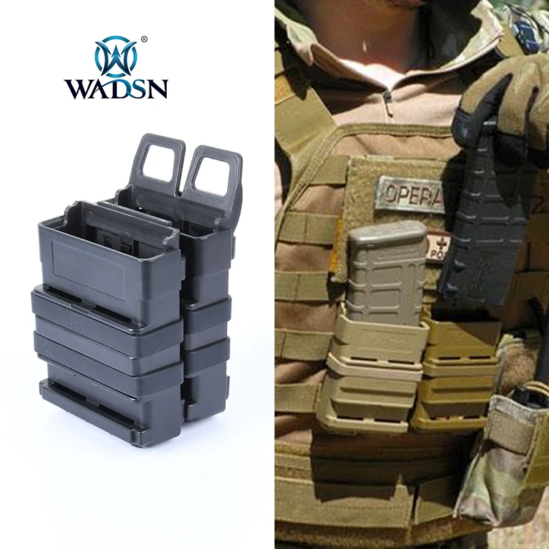 

WADSN 2 PCS 5.56 Fast Mag Holder Molle Tactical FastMag Pouch Hunting Accessories M4 AR15 Rifle Pistol Magazine Glock 17