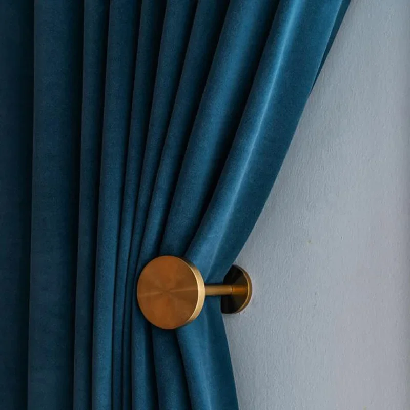 

Modern Simple Velvet Curtains for Living Dining Room Bedroom Nordic Mink Star Hotel Villa Luxury Solid Color Blackout Custom