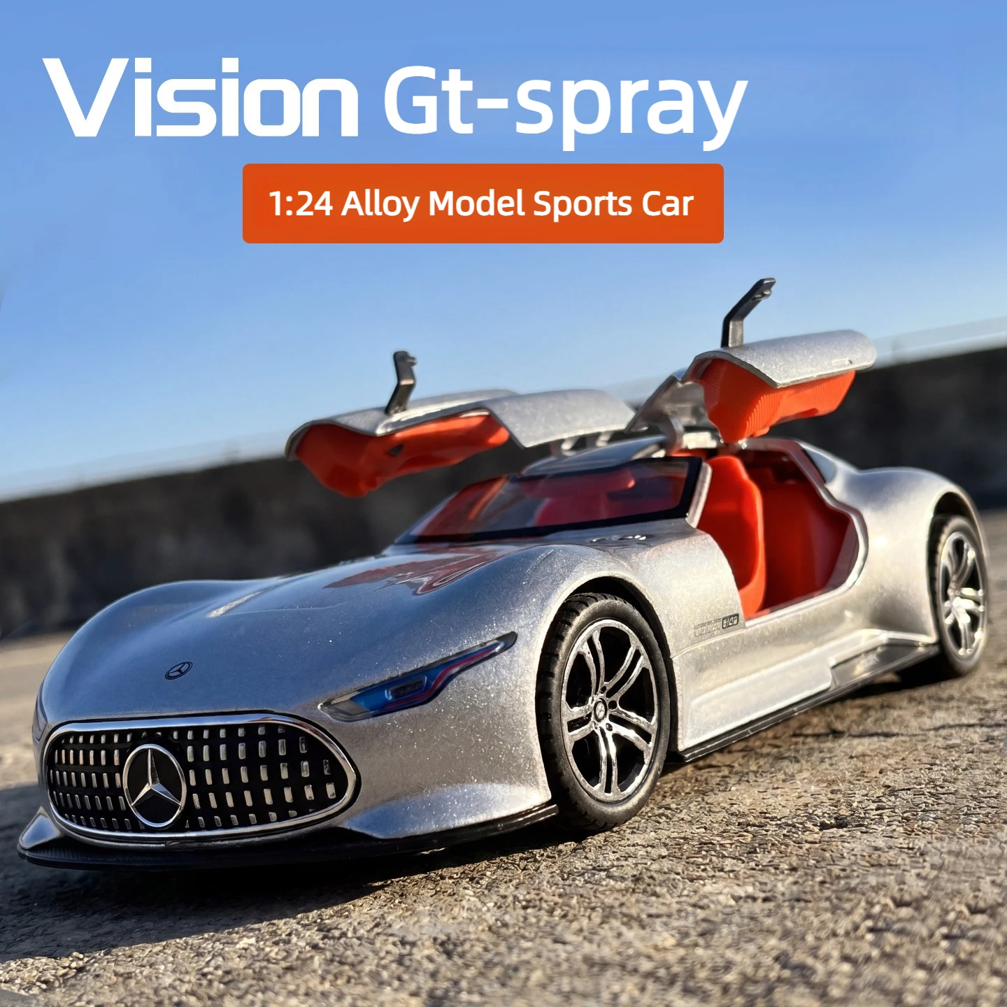 

1:24 Vision GT Alloy Car Model Pull Back Sound and Light Spray Special Effects Toy Gift Diecast Alloy Car Model Collectible