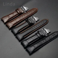 For Tissot 1853 Couturier Arc Interface Watchband Butterfly Clasp T035407 T035410 T035617 627 Male Cowhide Leather Watch Strap