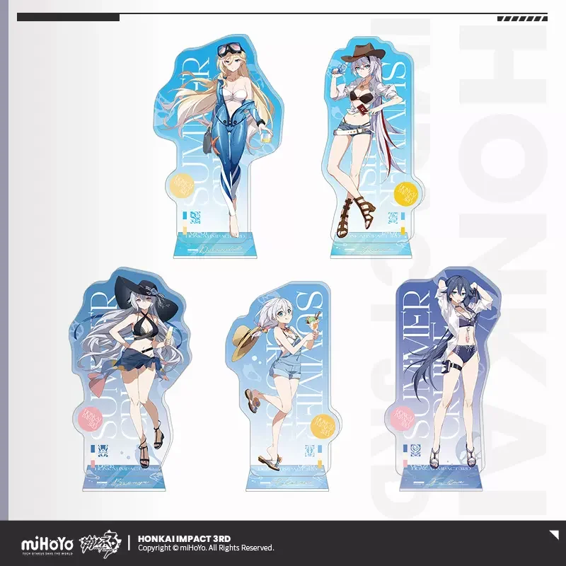 

Sunsyea Honkai Impact 3rd Official Merch miHoYo Original Authentic Summer Series Acrylic Stand Durandal Fu Hua Rita Seele