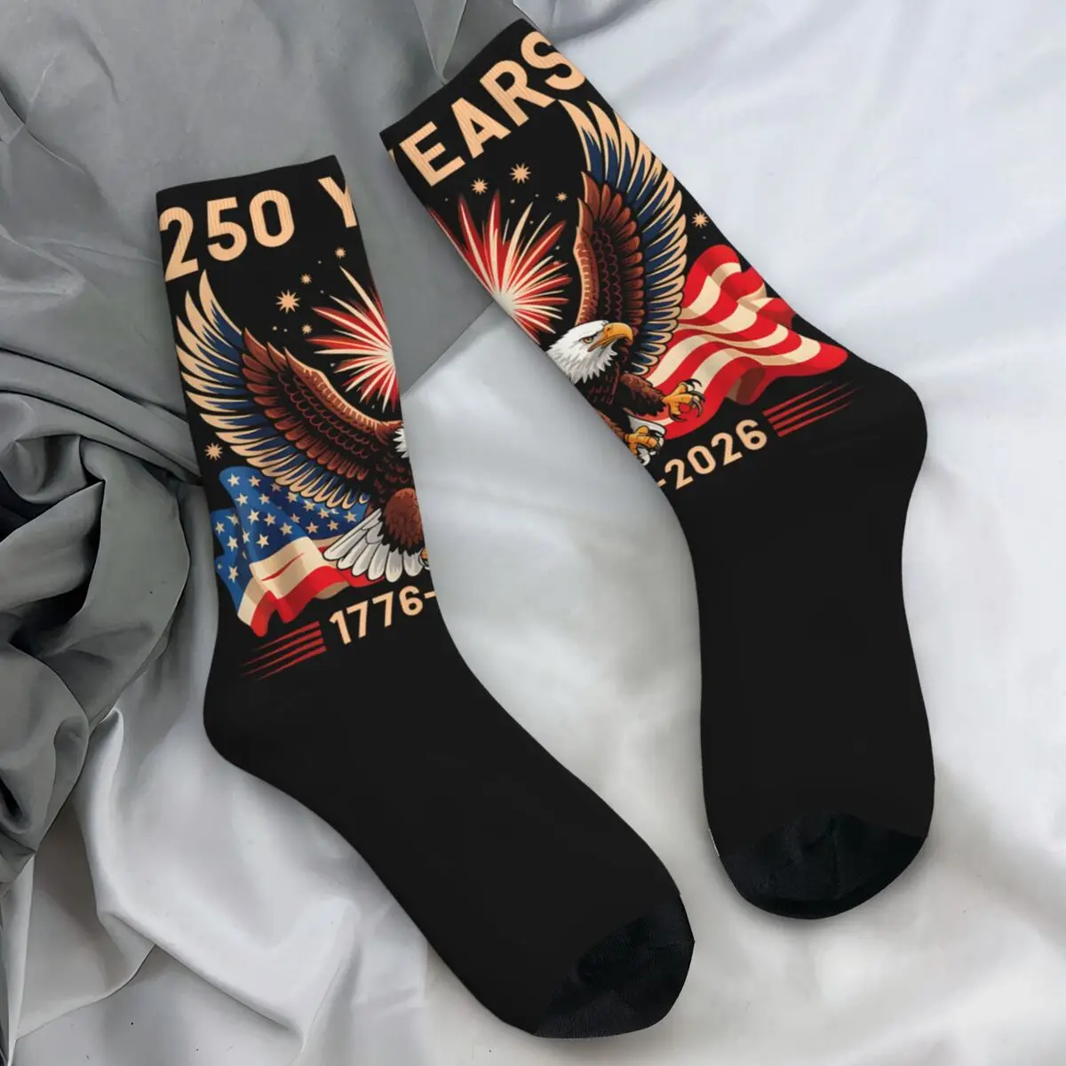 

Eagle Flag 250 Years 1776-2026 250th Birthday Stockings Men Socks Breathable Harajuku Socks Spring Climbing Non Slip Socks Gift