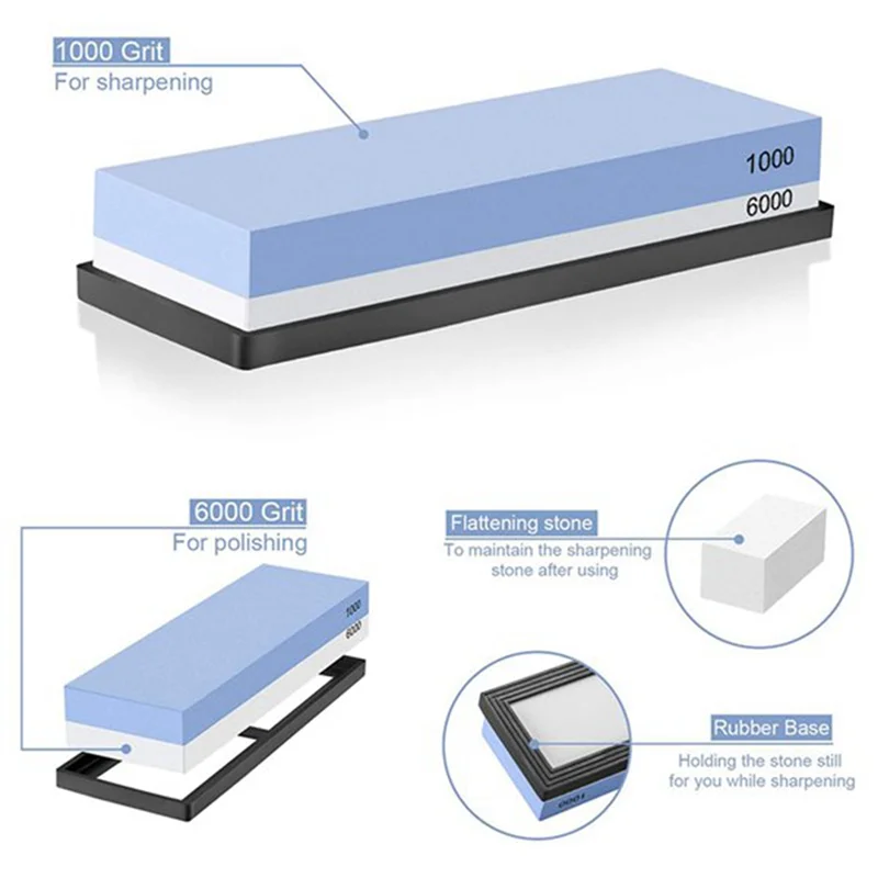 A45I المشحذ سكين شحذ الحجر ، قسط المشحذ شحذ عدة 4 الجانب حصى 1000/6000 المطبخ المشحذ سكين مبراة