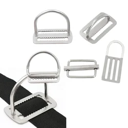 Stainless Steel Scuba Diving Weight Belt Slide Keeper D Ring Webbing Harness Belt Retainer Stopper Freediving BCD