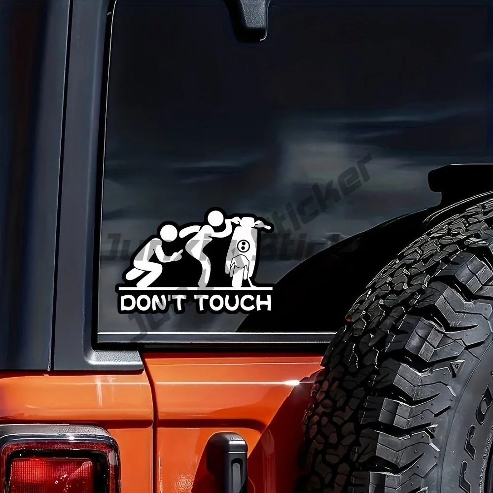 

Funny Motorcycle Decal Sticker "Don't Touch" Warning Sign, Creative Personalized Vehicle Body Decor