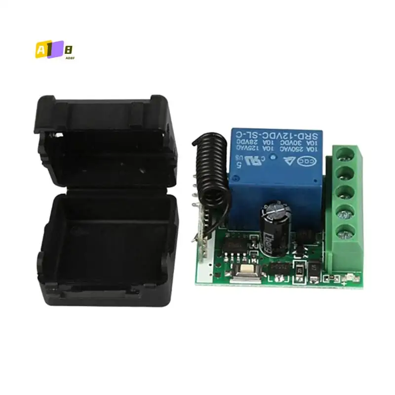 

A08F-10PCS Wireless Switch Control Board Remote Control Relay Transmitter Button Module DC 12V Single Channel 433 MHZ