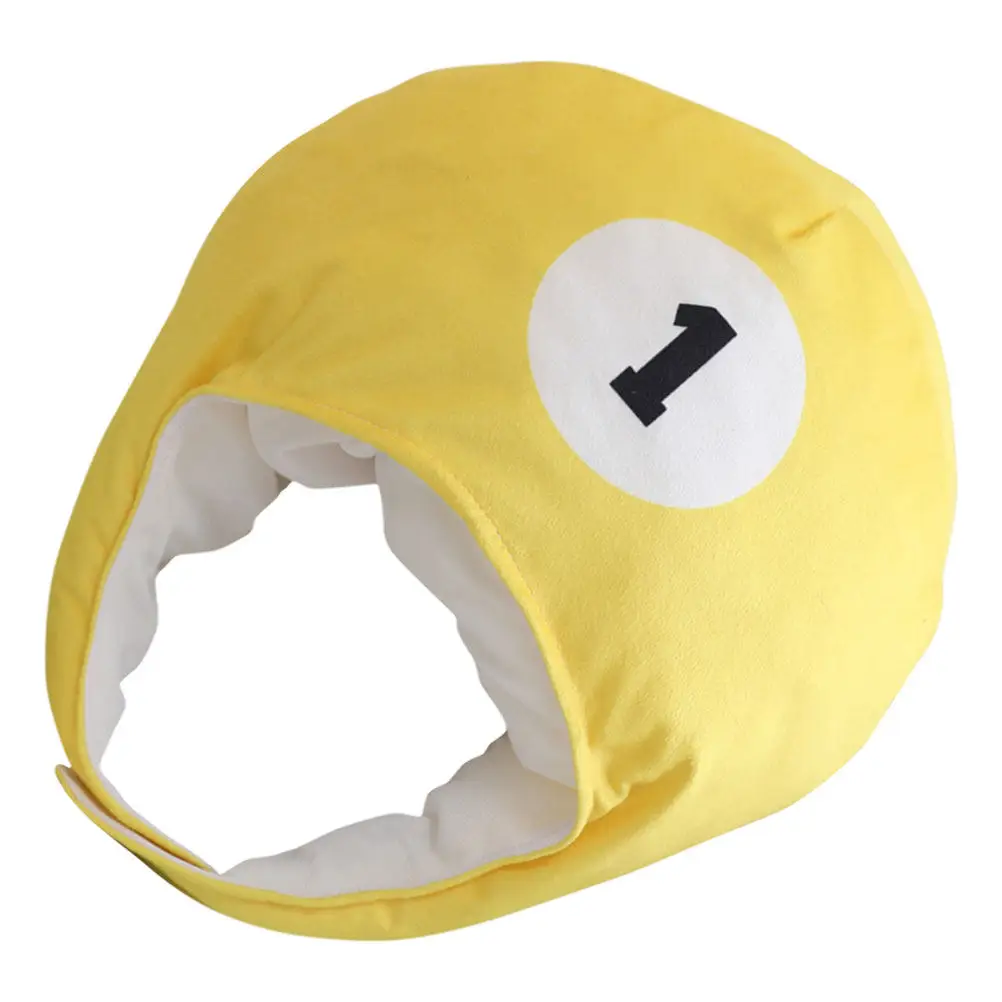 

Yellow Billiard Ball Headgear Soft Comfortable Headwear for Party Theme Events Halloween Cosplay Photo Props Novelty