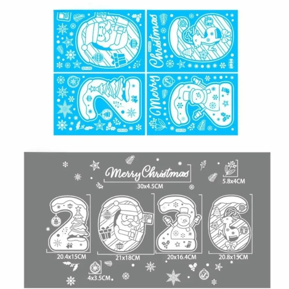 2026 عيد الميلاد نافذة ملصق الأيائل ثلج تصميم سانتا كلوز نمط مهرجان حزب ملصق عيد ميلاد سعيد موضوع