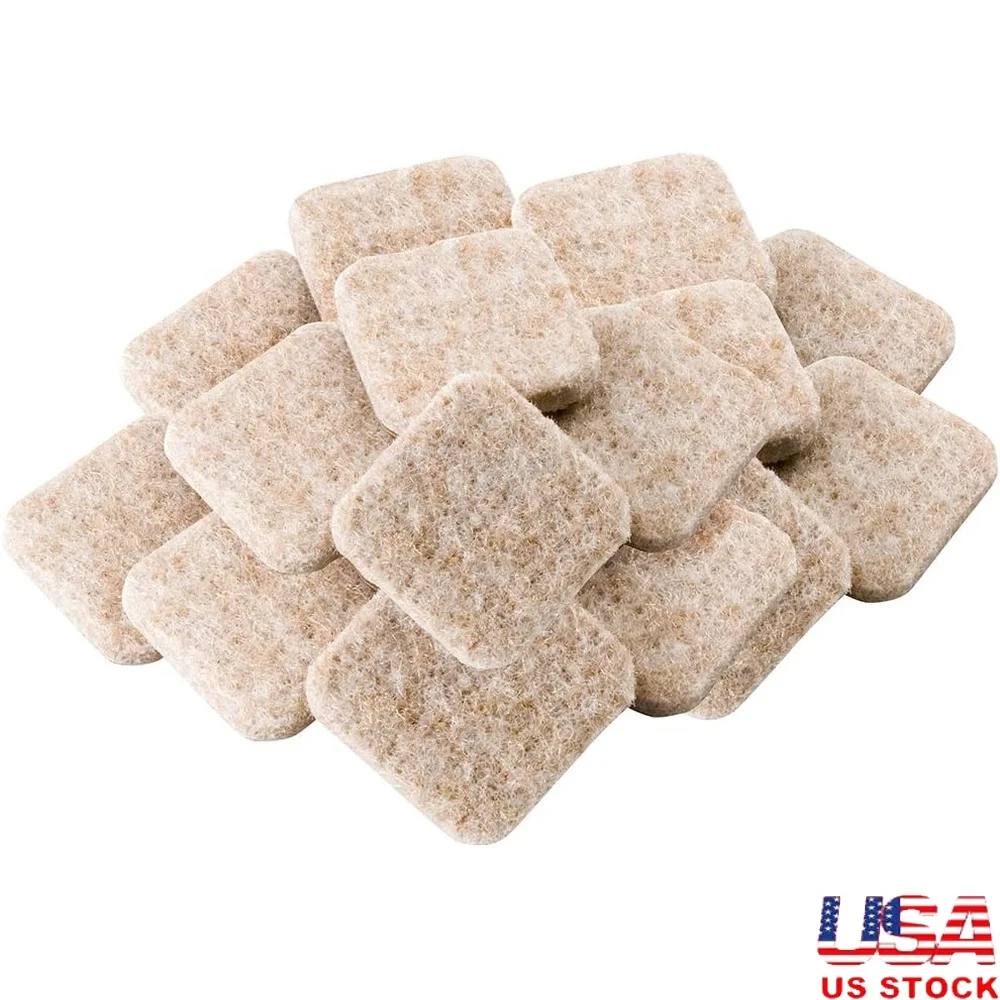

Self-Stick Square Felt Pads Furniture Protection 1 Inch 16 Pack Reduce Noise Scratches on Hard Floors Durable Adhesive Heavy