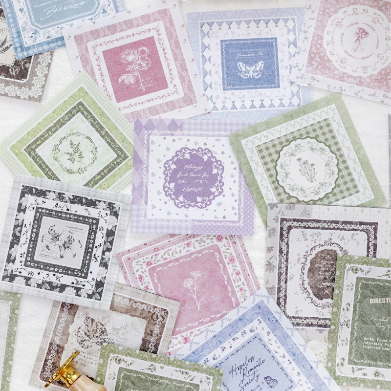 6 Style The Jacquard Duet Series Die-cut Border Sticker Journal Scrapbooking Material Collage Decor Stickers DIY Craft Supplies